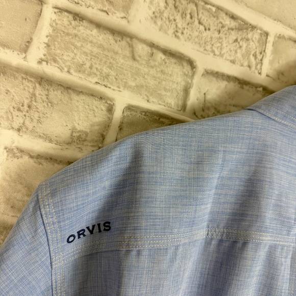 Orvis Active Fit Light Blue Lightweight Polyester Button Up Fishing Shirt Men XL - Picture 4 of 8